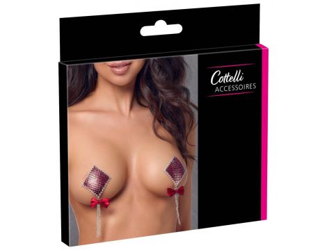 Biżuteria na sutki Bow Cottelli czerwona z łańcuszkami - 5