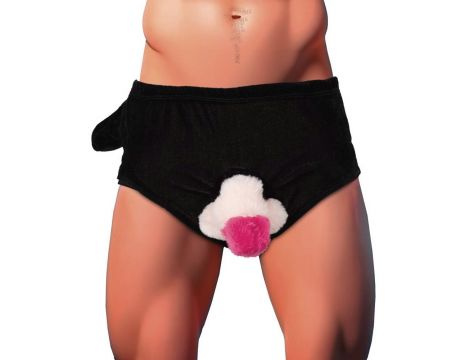 Majtki z nadmuchiwanym pluszowym penisem Orion czarne uniwersalne - 2