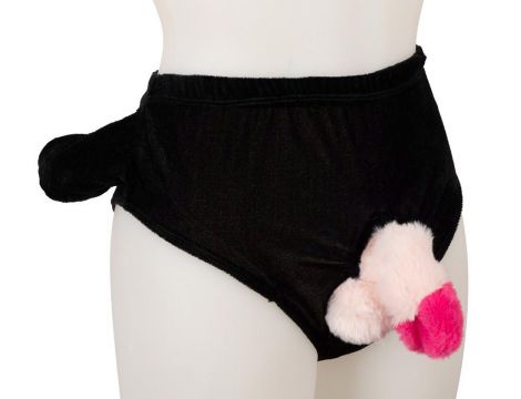 Majtki z nadmuchiwanym pluszowym penisem Orion czarne uniwersalne - 6