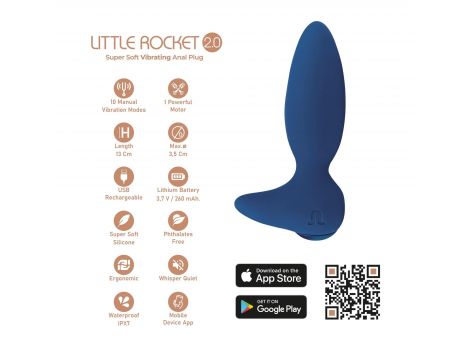 Plug analny wibrujący Little Rocket II Adrien Lastic z aplikacją IPX7 - 7