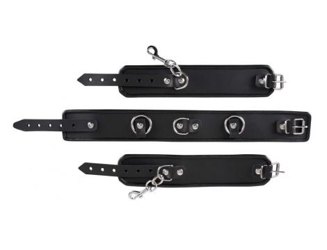 Leather neck and hand cuffs - 5