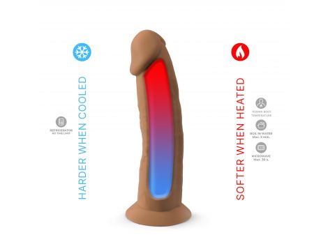 Dildo z cyberskóry Silexd Model 2 karmelowy 19 cm z przyssawką - 3