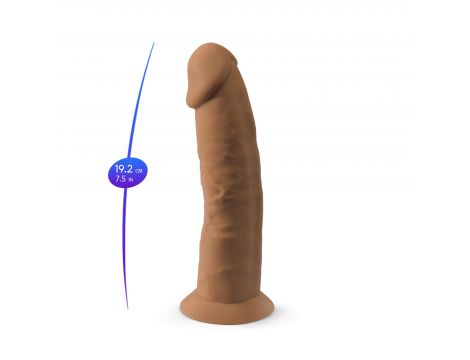 Dildo z cyberskóry Silexd Model 2 karmelowy 19 cm z przyssawką - 7