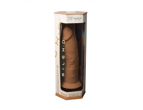 Dildo z cyberskóry Silexd Model 2 karmelowy 19 cm z przyssawką - 6