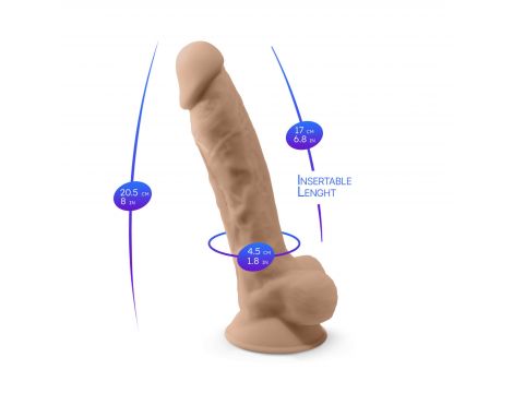 Dildo realistyczne Silexd Model 1 silikonowe cieliste 20 cm - 5