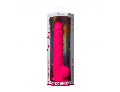 Dildo realistyczne Silexd z przyssawką silikonowe różowe 38 cm - 9