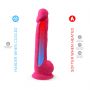 Dildo realistyczne Silexd z przyssawką silikonowe różowe 38 cm - 8