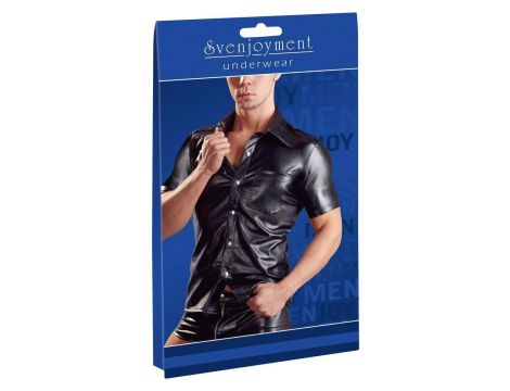 Imitat. Leather Men's Shirt2XL - 5