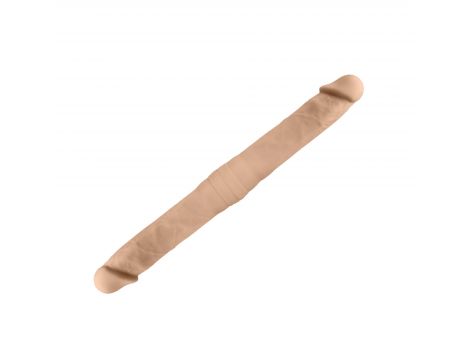 Podwójne dildo Silexd cieliste S 38 5 cm - 2