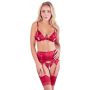 Bra and Suspender Set Red XL - 5