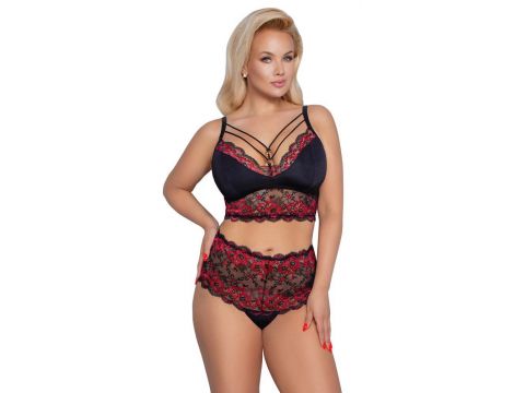 Bra and Briefs black/red 2XL - 4
