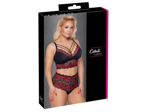 Bra and Briefs black/red 2XL - 3