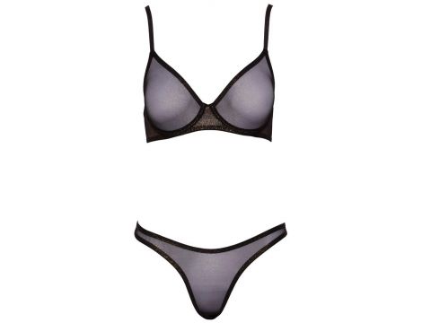 Komplet bielizny Cottelli LINGERIE czarny ze złotym brokatem 75B - 6