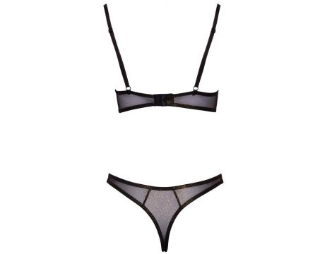 Komplet bielizny Cottelli LINGERIE czarny ze złotym brokatem 80C - 6