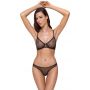 Komplet bielizny Cottelli LINGERIE czarny ze złotym brokatem 80C - 4
