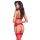 Świąteczny komplet bielizny Cottelli LINGERIE czerwony z piórkami S/M