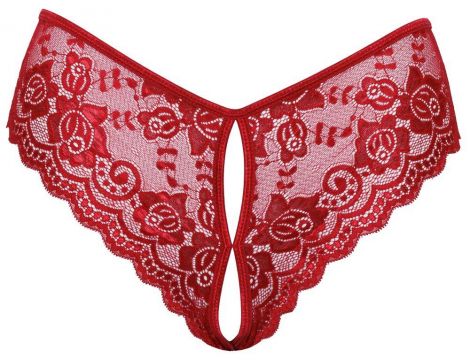 Crotchless panty red L
