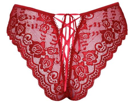 Crotchless panty red L - 5