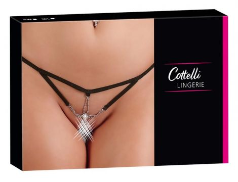 Stringi Cottelli Starfish S/M z koralikami otwarte - 9