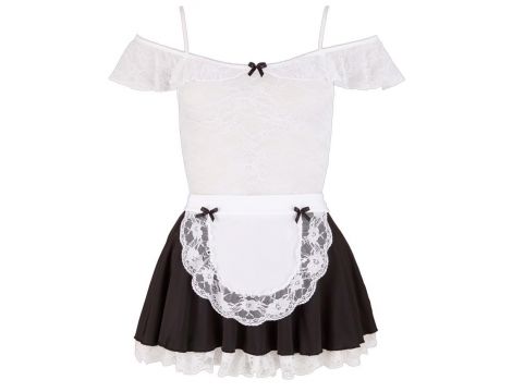 Kostium pokojówki Cottelli COSTUMES czarno biały z koronką M - 2