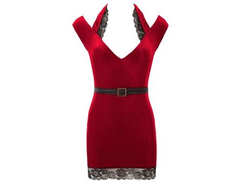 Velvet Dress red S - 4