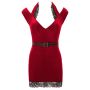 Velvet Dress red S - 6