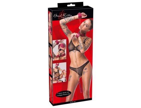Zestaw bondage Bad Kitty różowy z kryształkami - 8