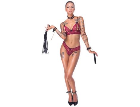 Zestaw bondage Bad Kitty 6 częściowy czarny ze złotymi akcentami - 2