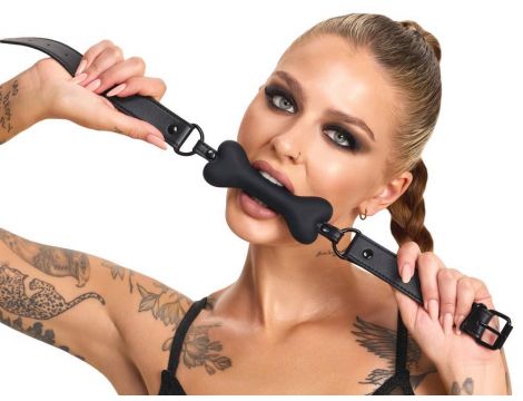 Knebel silikonowy Bad Kitty Dog Bone 12 cm - 3