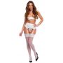 Pończochy z koronką Cottelli LEGWEAR białe S - 4