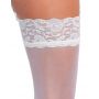 Pończochy z koronką Cottelli LEGWEAR białe S - 3