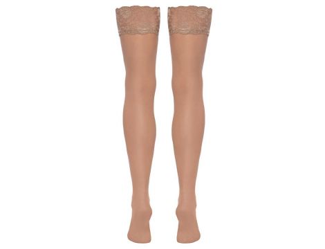 Pończochy z koronką Cottelli LEGWEAR cieliste L - 4