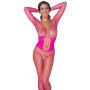 Body siatkowe Fantasy różowe z dżetami Cottelli - 4