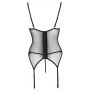 Koszulka z podwiązkami Cottelli LINGERIE czerwono czarna M - 6