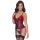 Koszulka z podwiązkami Cottelli LINGERIE czerwono czarna M