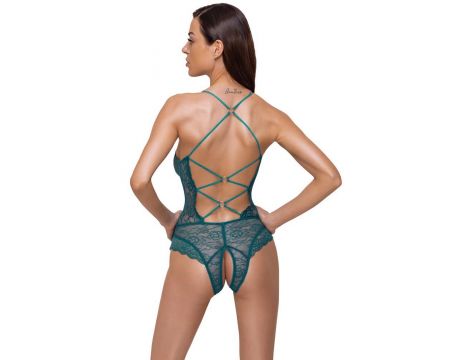 Body ouvert koronka Cottelli LINGERIE benzynowy M - 4