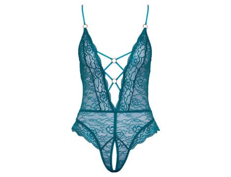 Body koronkowe Ouvert Cottelli LINGERIE benzynowe L - 6