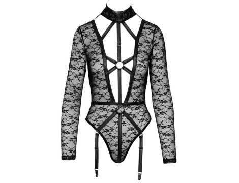 Body koronkowe z długim rękawem Cottelli LINGERIE S - 5