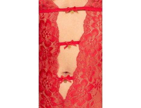 Body erotyczne kissable czerwone koronkowe S/M - 5