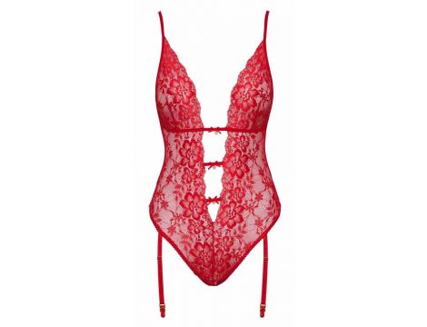 Body erotyczne kissable czerwone koronkowe S/M - 7