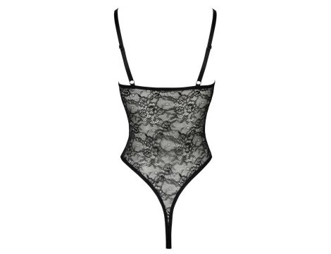 Body koronkowe Cottelli LINGERIE czarne z pierścieniami L - 6