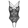 Body koronkowe Cottelli LINGERIE czarne z pierścieniami L - 6