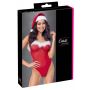 Body Cottelli LINGERIE czerwone z piórami i czapką S/M - 9