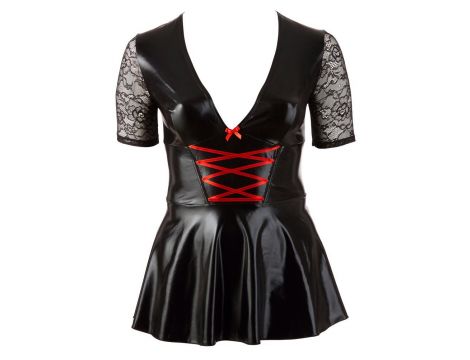 Sukienka mini Cottelli CURVES z czerwonym sznurowaniem 3XL - 5