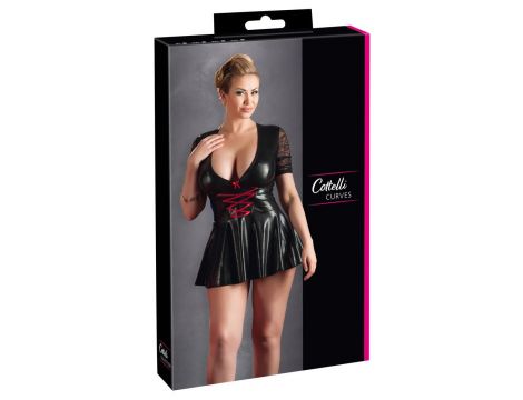 Sukienka mini Cottelli CURVES z czerwonym sznurowaniem 3XL - 6