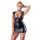 Sukienka mini wet look Cottelli PARTY czarna z zamkiem S