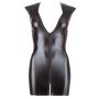 Sukienka mini wet look z zamkiem Cottelli PARTY czarna M - 4