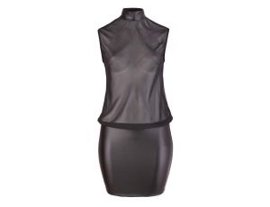 Sukienka mini Cottelli Curves transparentna czarna XL