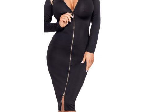 Czarne body Cottelli Bondage z otwartym krokiem i kajdankami L - 7