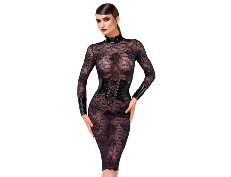 Noir Dress Lace L - 6